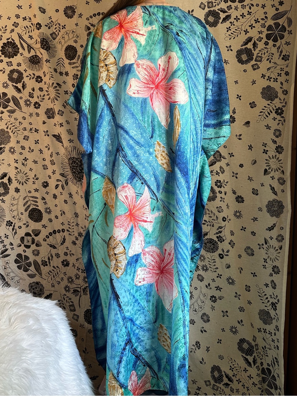 Winlar • Vintage Tropical Floral & Shell Caftan - Picture 10 of 14